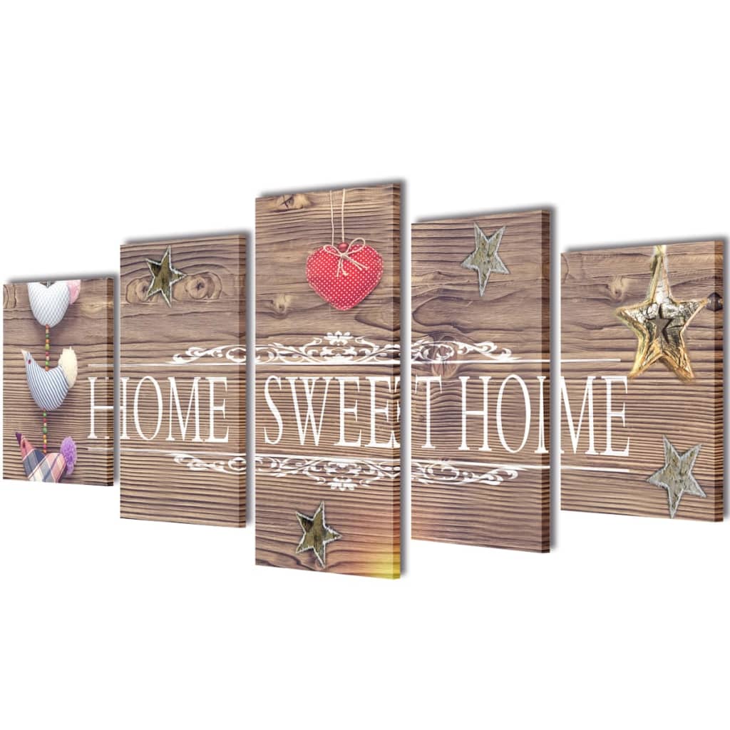Zidne Slike na Platnu sa Printom Home Sweet Home 200 x 100 cm