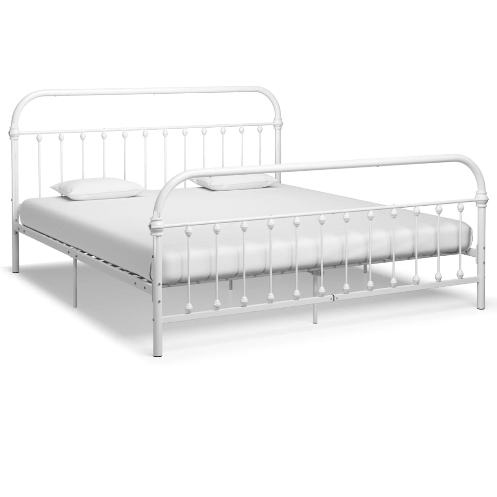 vidaXL Okvir za krevet bijeli metalni 180 x 200 cm