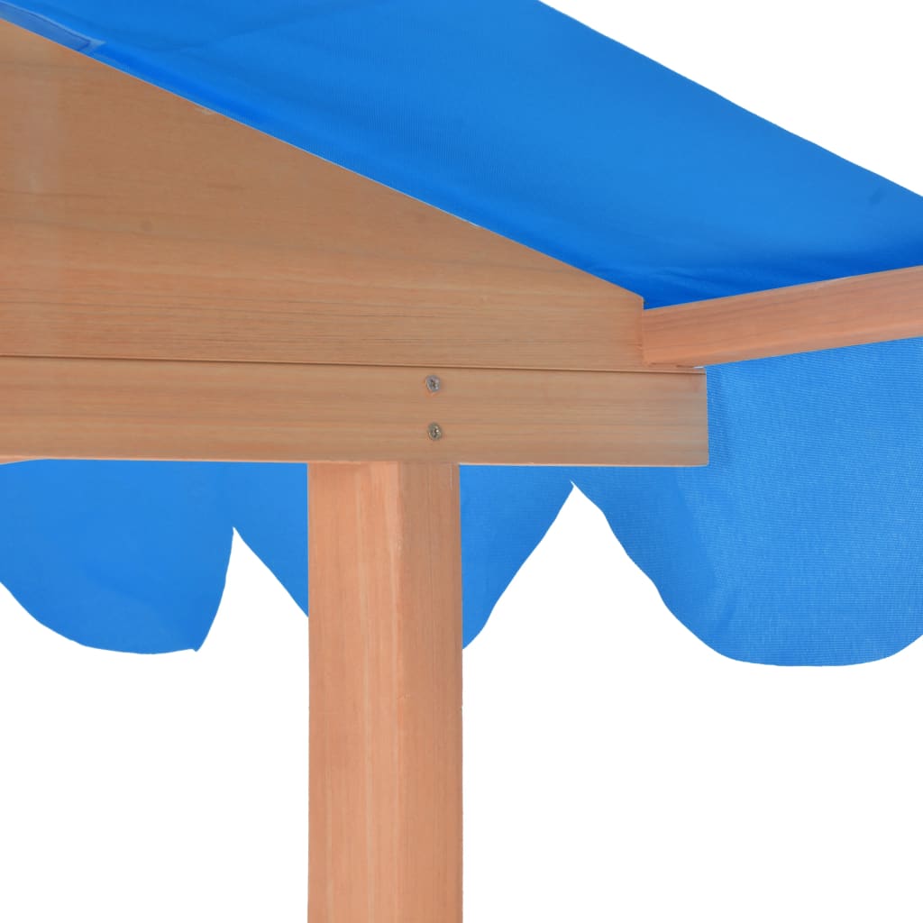 vidaXL Dječja kućica za igru od jelovine s pješčanikom plava UV50