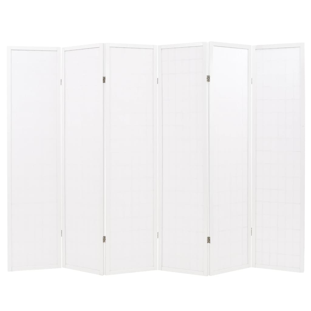 vidaXL Sklopiva sobna pregrada sa 6 panela u japanskom stilu 240x170 cm bijela