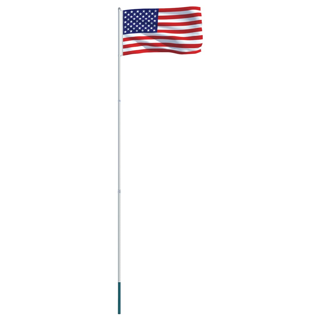 vidaXL Zastava SAD-a s aluminijskim stupom 4 m