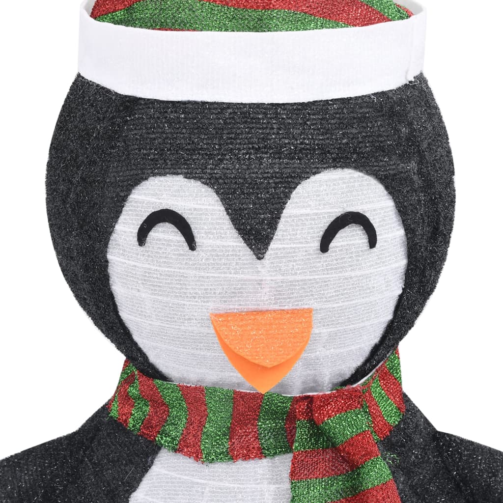 vidaXL Ukrasna božićna figura pingvina LED od luksuzne tkanine 90 cm