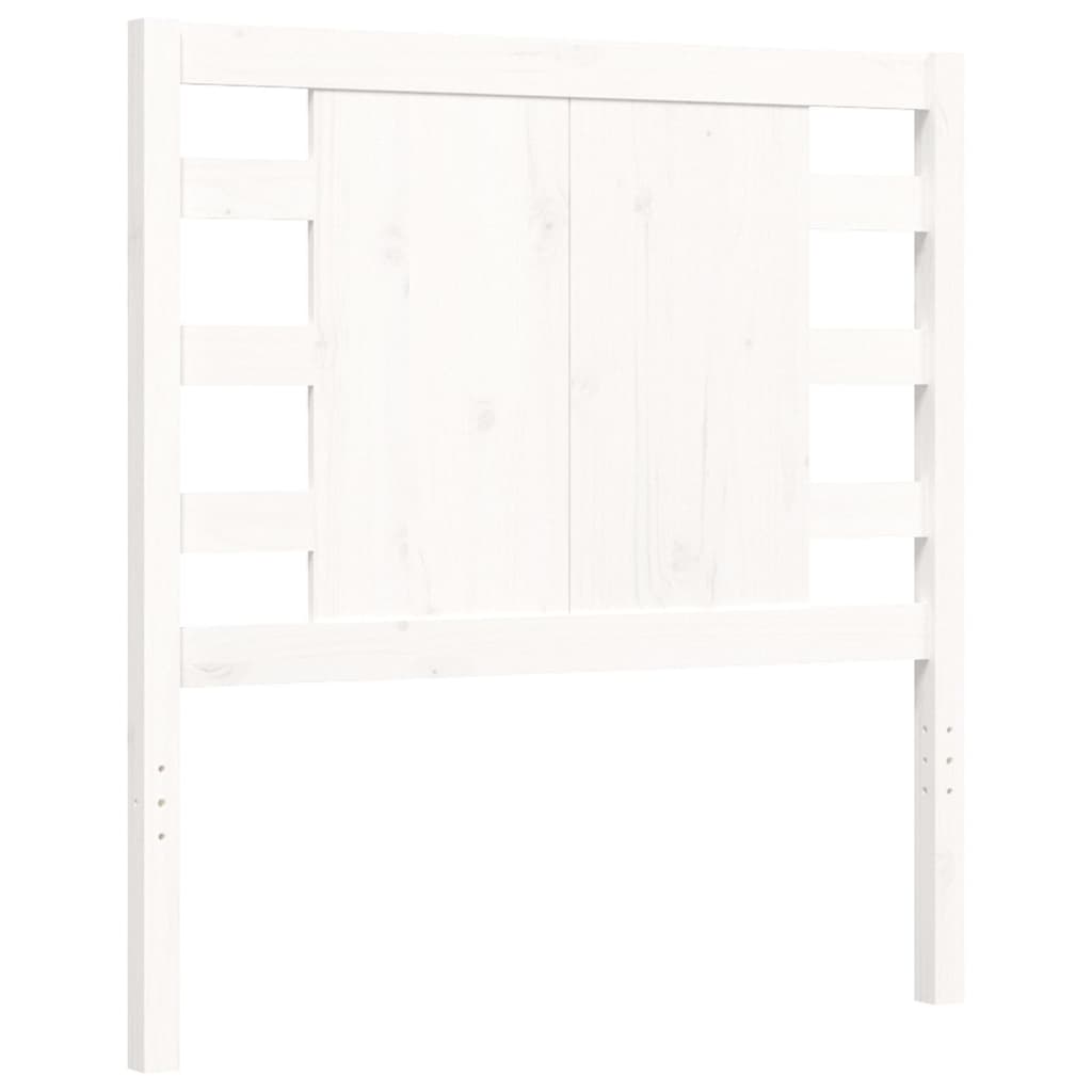 vidaXL Okvir kreveta s uzglavljem bijeli mali od masivnog drva