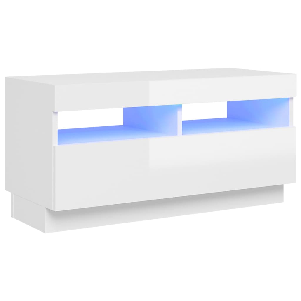 vidaXL TV ormarić s LED svjetlima visoki sjaj bijeli 80 x 35 x 40 cm