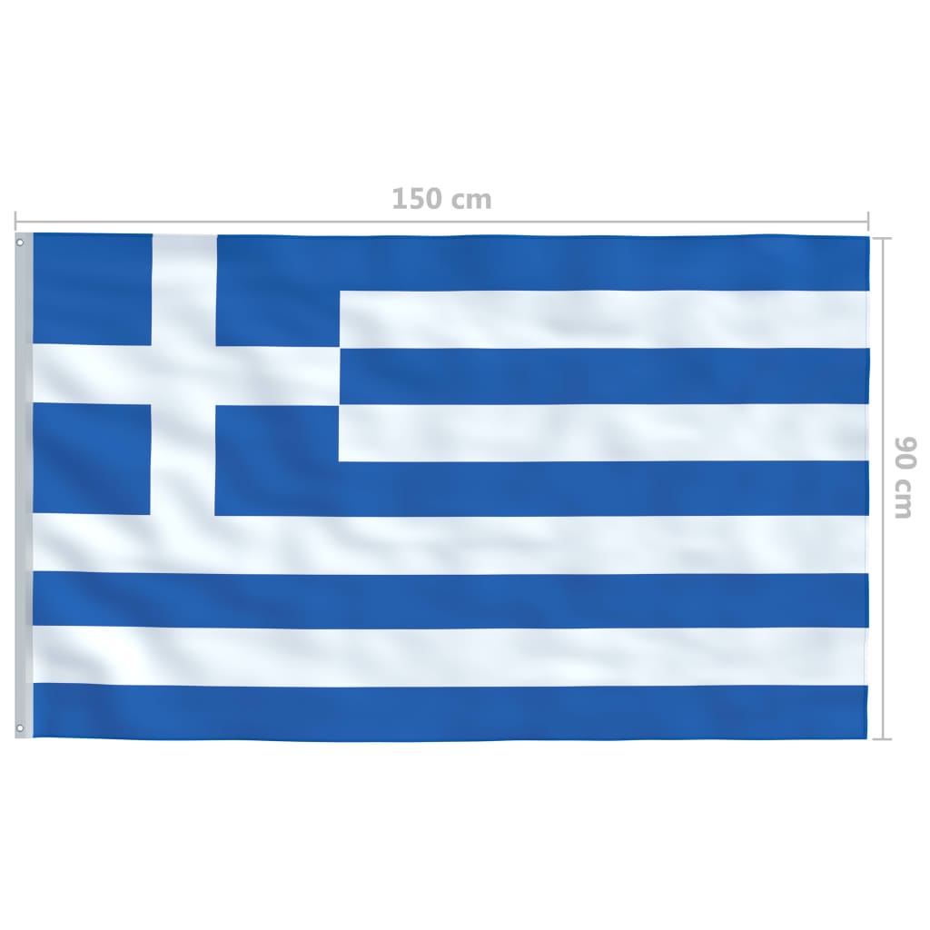 vidaXL Grčka zastava s aluminijskim stupom 6 m
