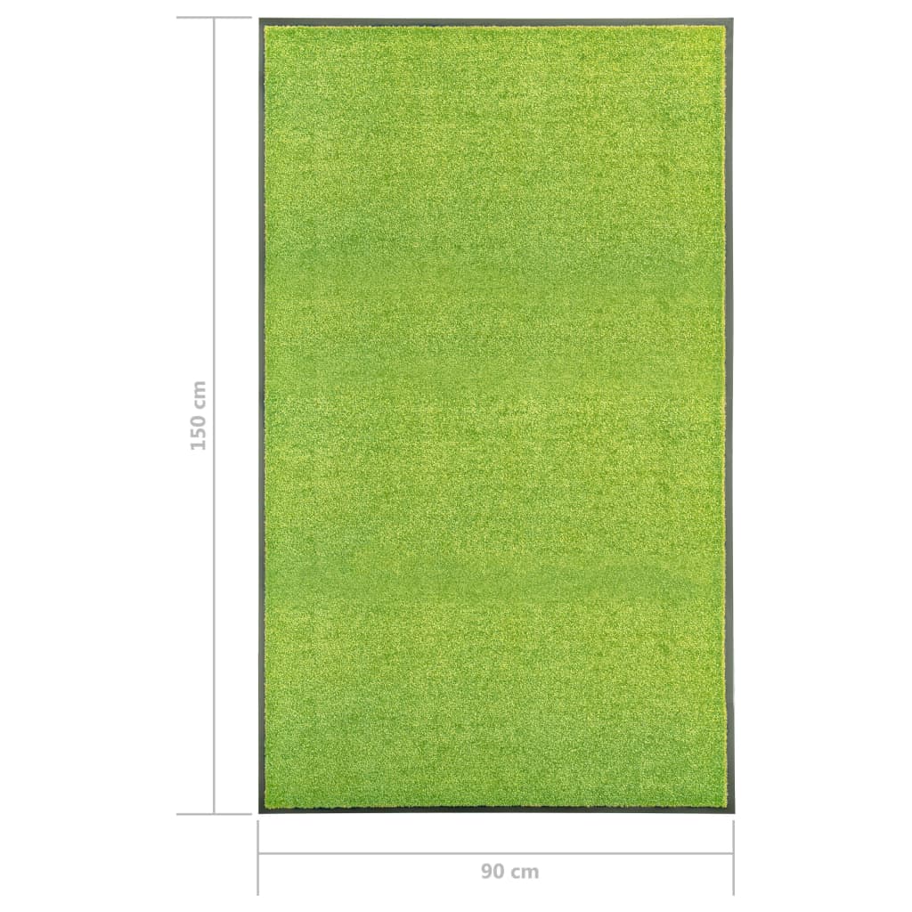 vidaXL Otirač perivi zeleni 90 x 150 cm