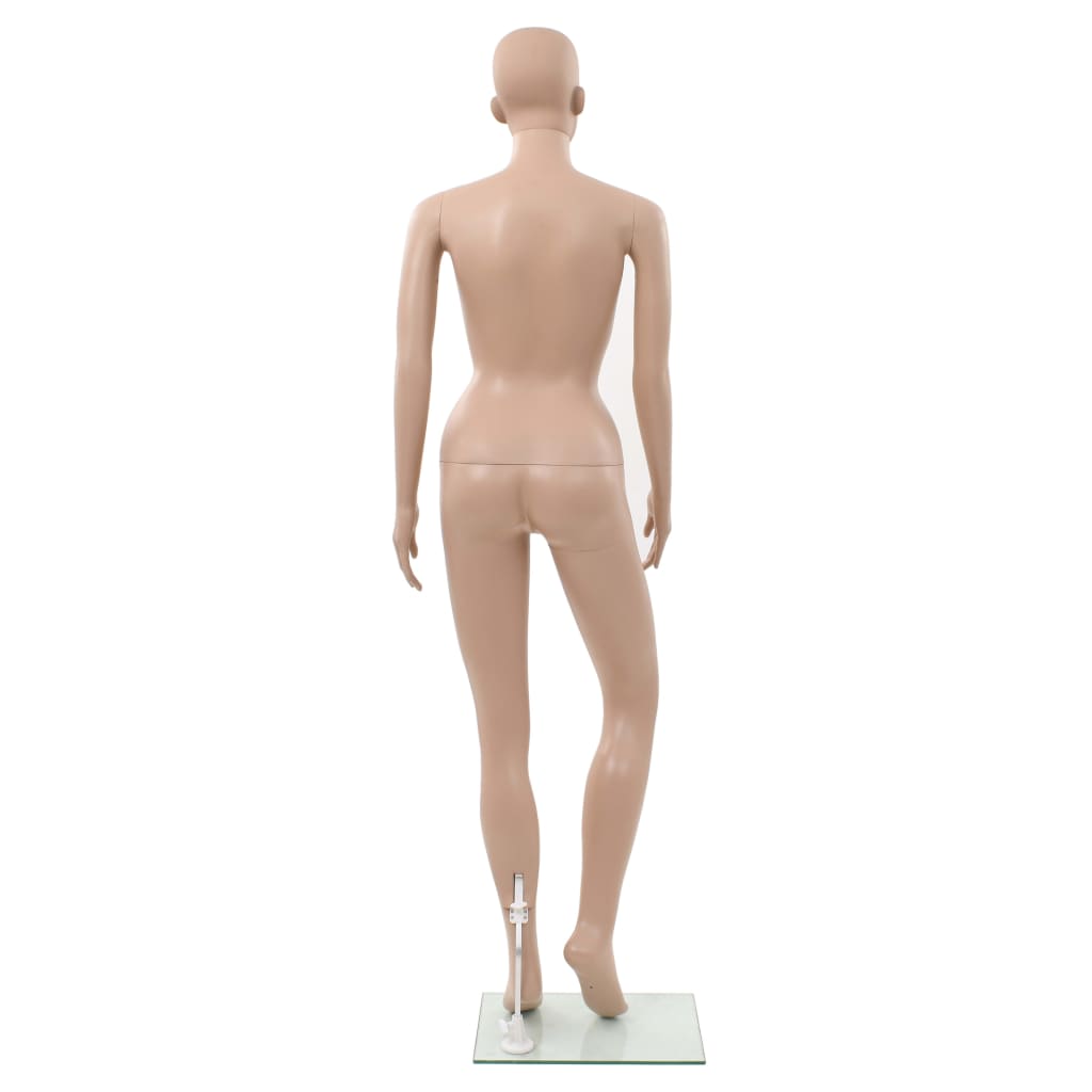 vidaXL Seksi ženska lutka za izlog sa staklenim postoljem bež 180 cm