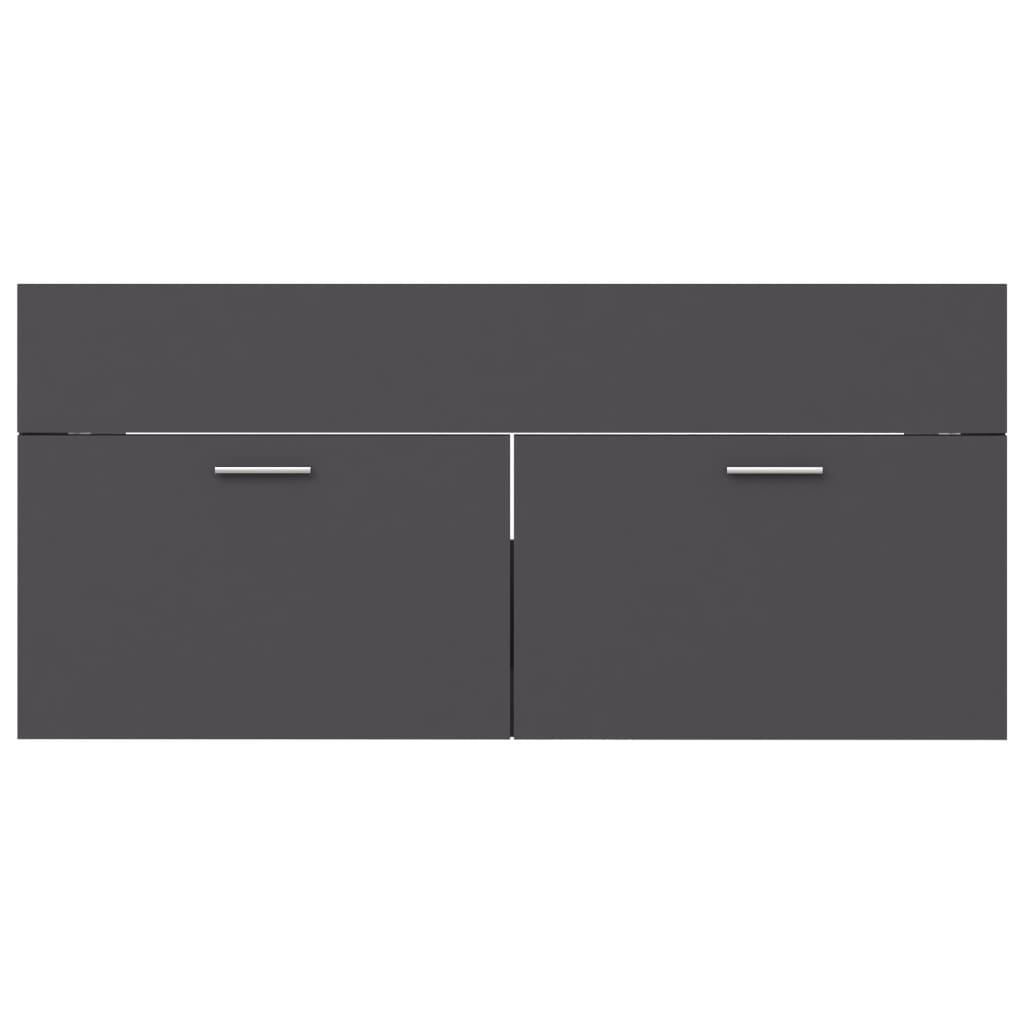 vidaXL 2-dijelni set kupaonskog namještaja sivi od iverice