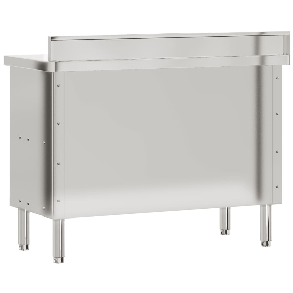 vidaXL Kuhinjski radni stol s kliznim vratima od nehrđajućeg čelika