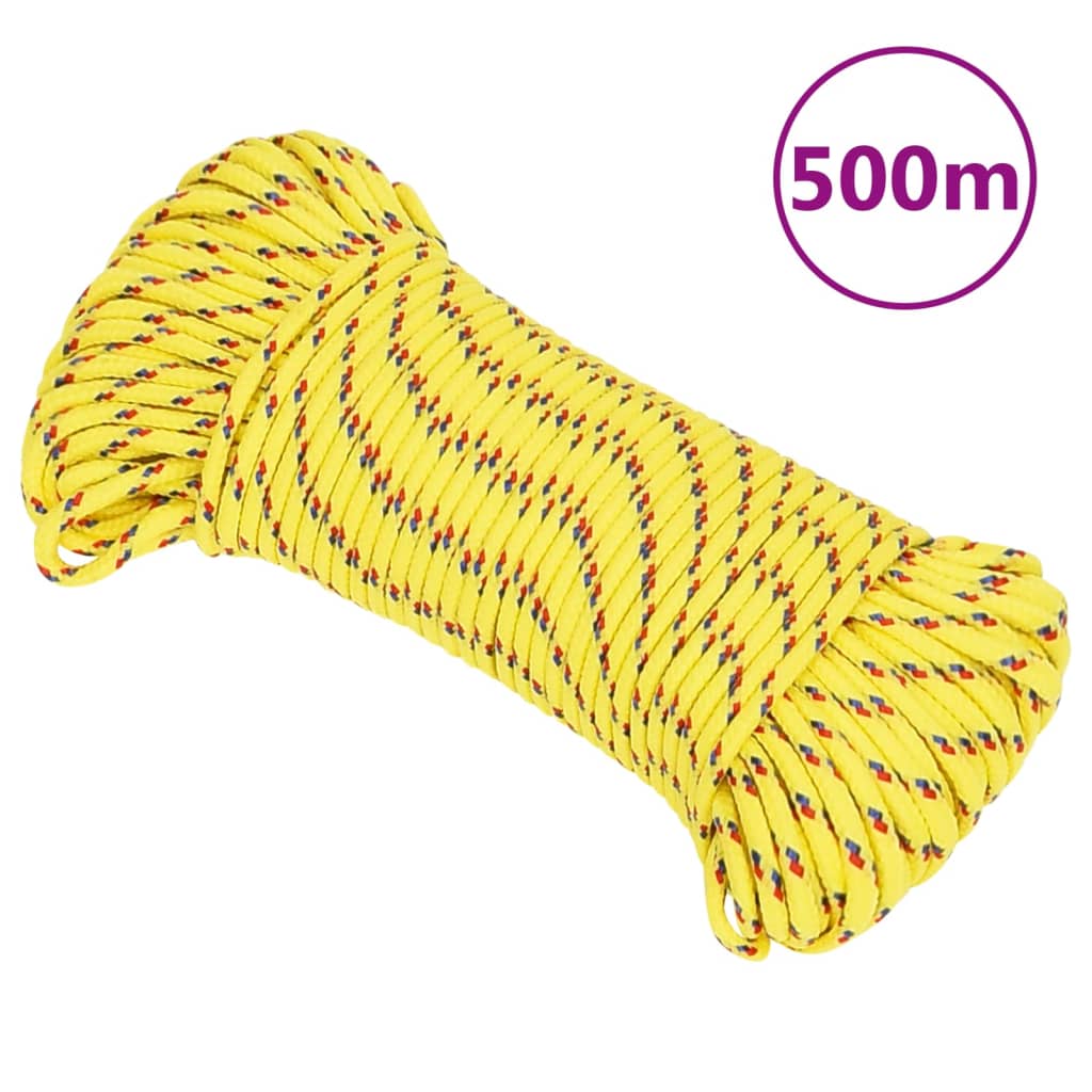 vidaXL Brodski konop žuti 3 mm 500 m od polipropilena