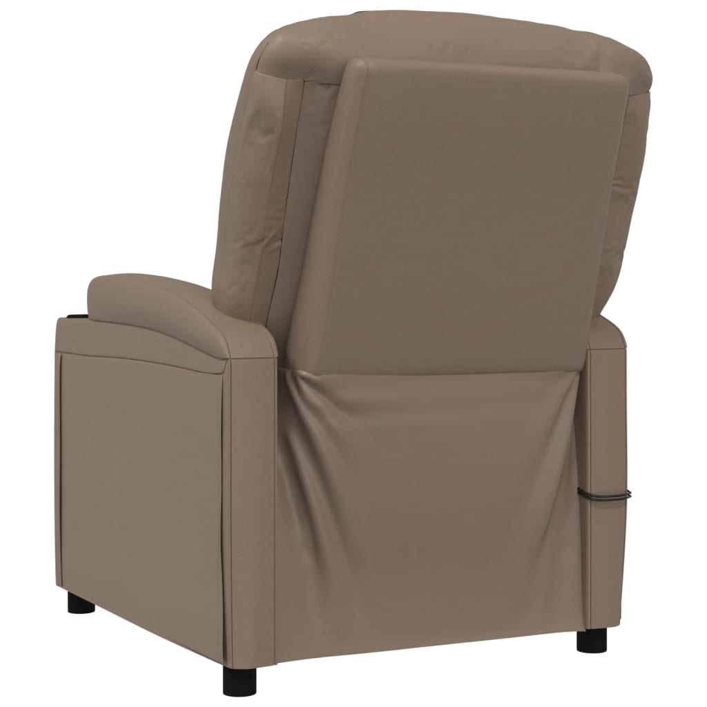 vidaXL Masažna fotelja na podizanje od umjetne kože boja cappuccina