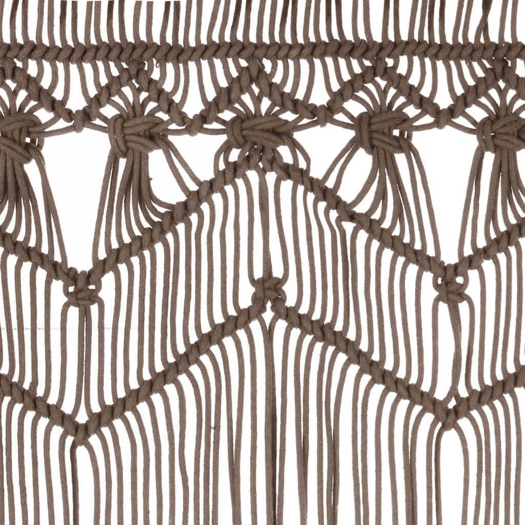 vidaXL Zavjesa s makrameom smeđe-siva 140 x 240 cm pamučna