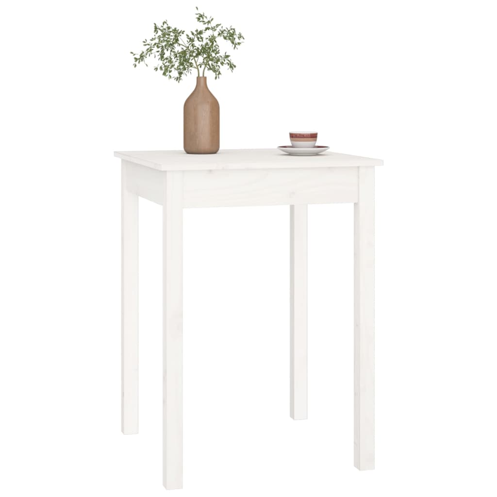 vidaXL Blagovaonski stol bijeli 55 x 55 x 75 cm od masivne borovine