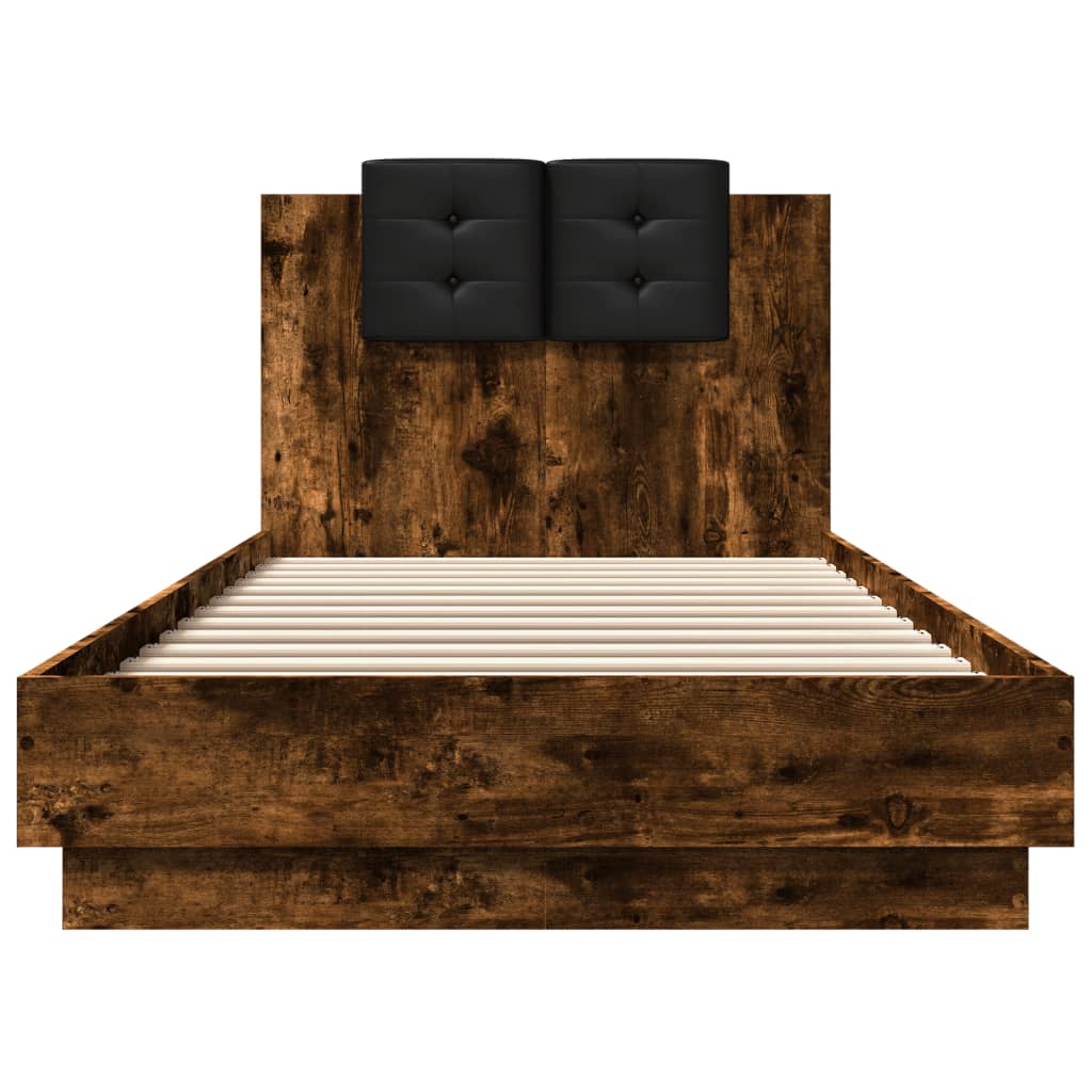 vidaXL Okvir za krevet s uzglavljem boja hrasta 90x200 cm drveni