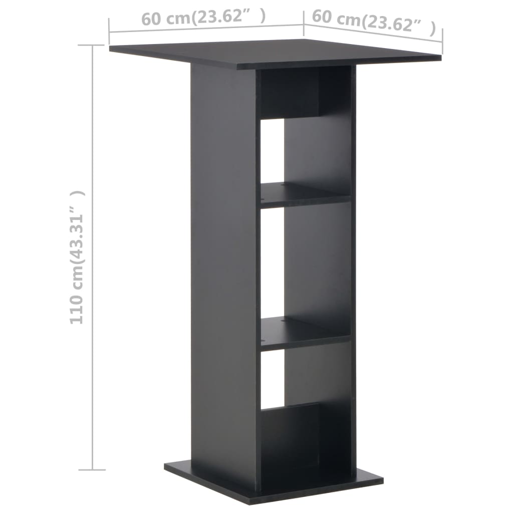 vidaXL Barski stol crni 60 x 60 x 110 cm