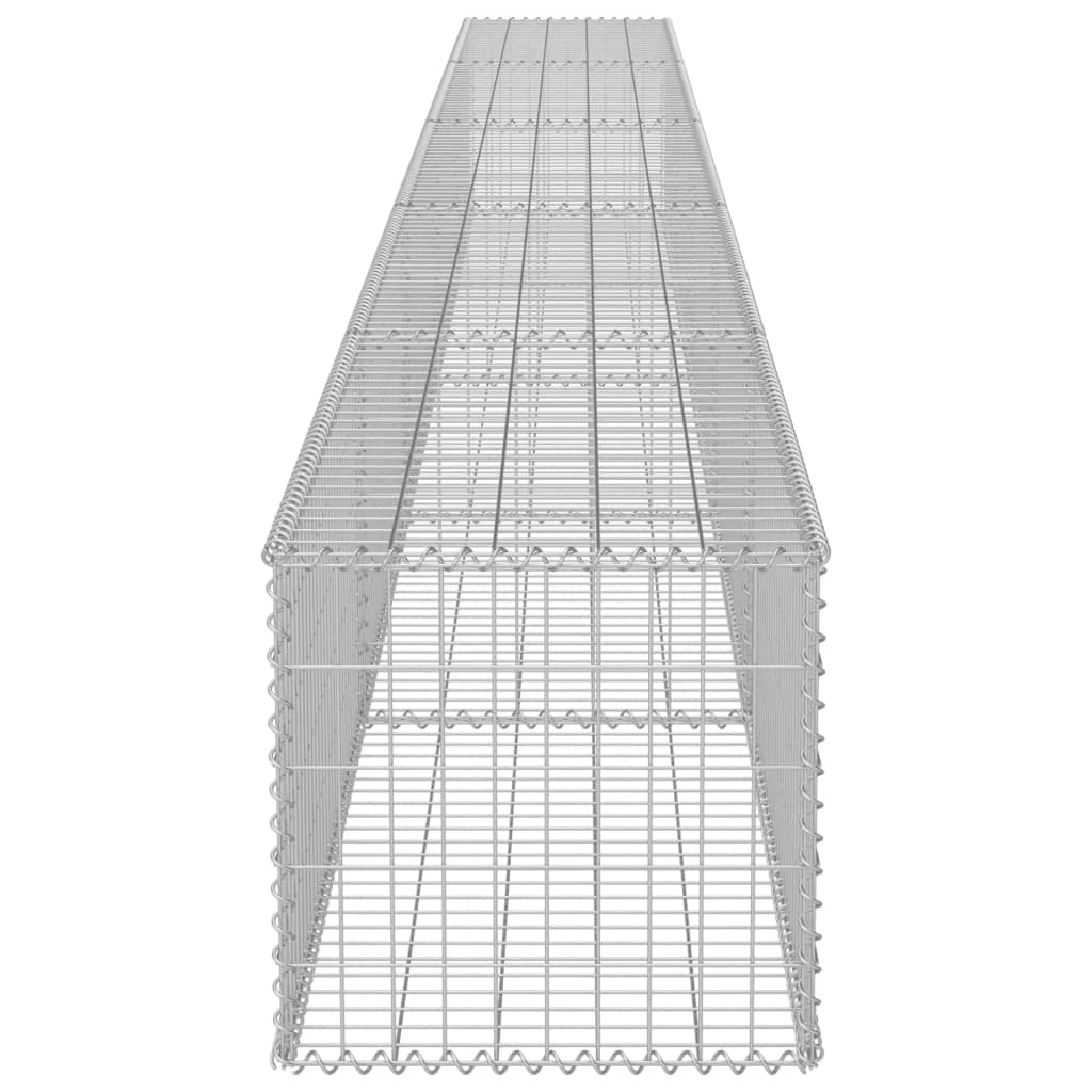 vidaXL Gabionski zid s poklopcima od pocinčanog čelika 600 x 50 x 50 cm