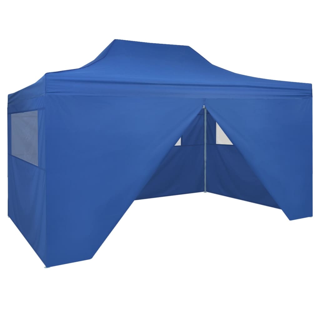 vidaXL Sklopivi Pop-up Šator sa 4 Panela 3x4,5 m Plavi