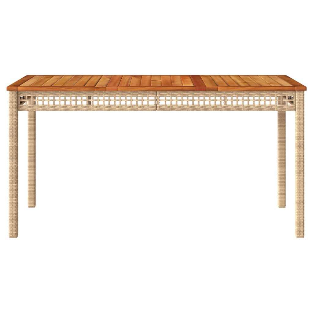 vidaXL Vrtni stol bež 140 x 80 x 75 cm od poliratana i drva bagrema