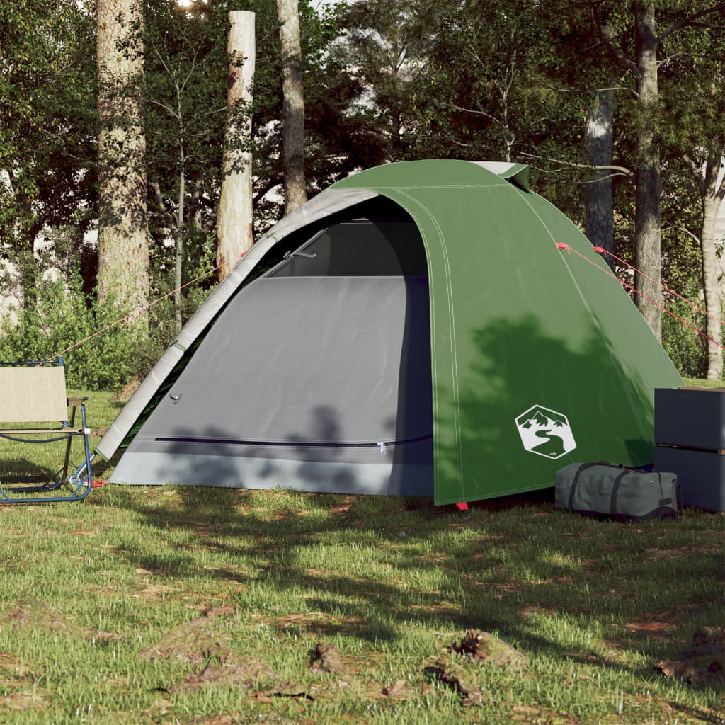 vidaXL Kupolasti šator za kampiranje za 4 osobe zeleni vodootporni