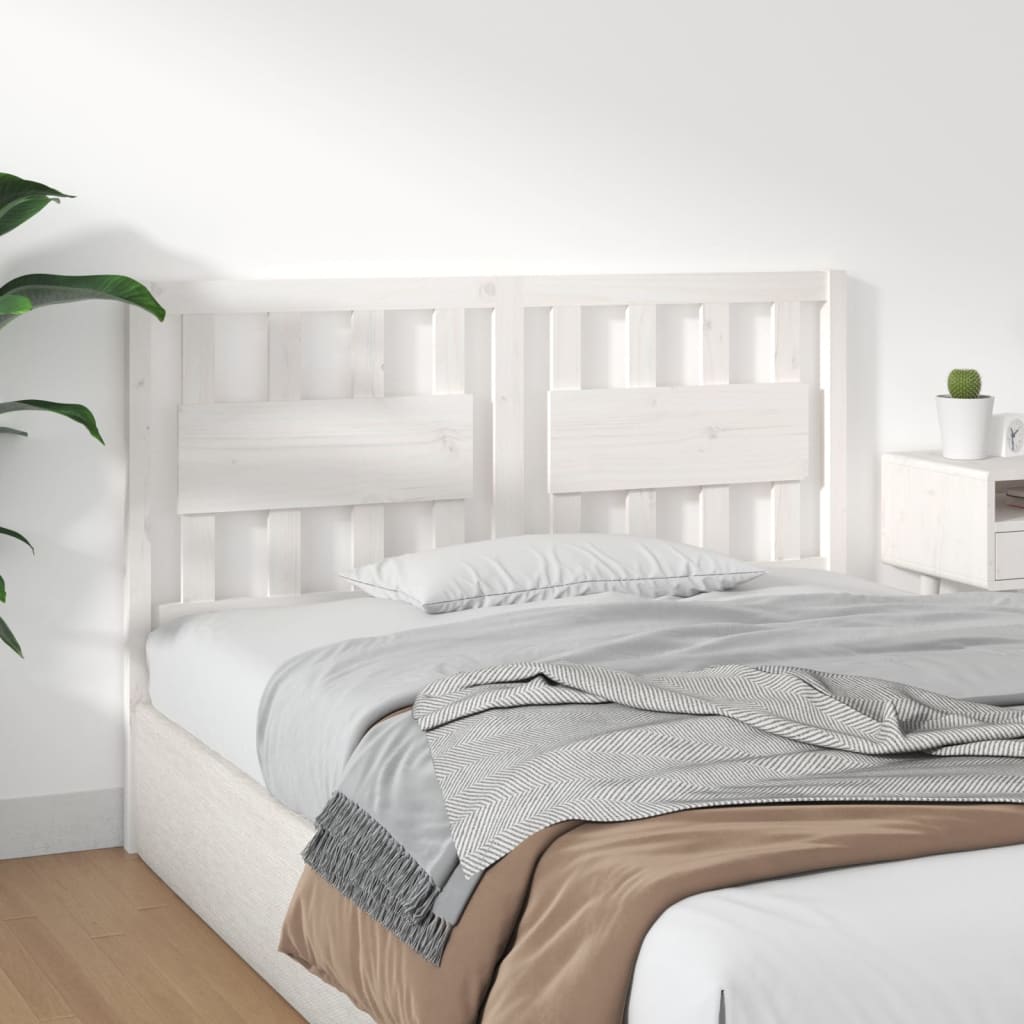 vidaXL Uzglavlje za krevet bijelo 125,5x4x100 cm od masivne borovine