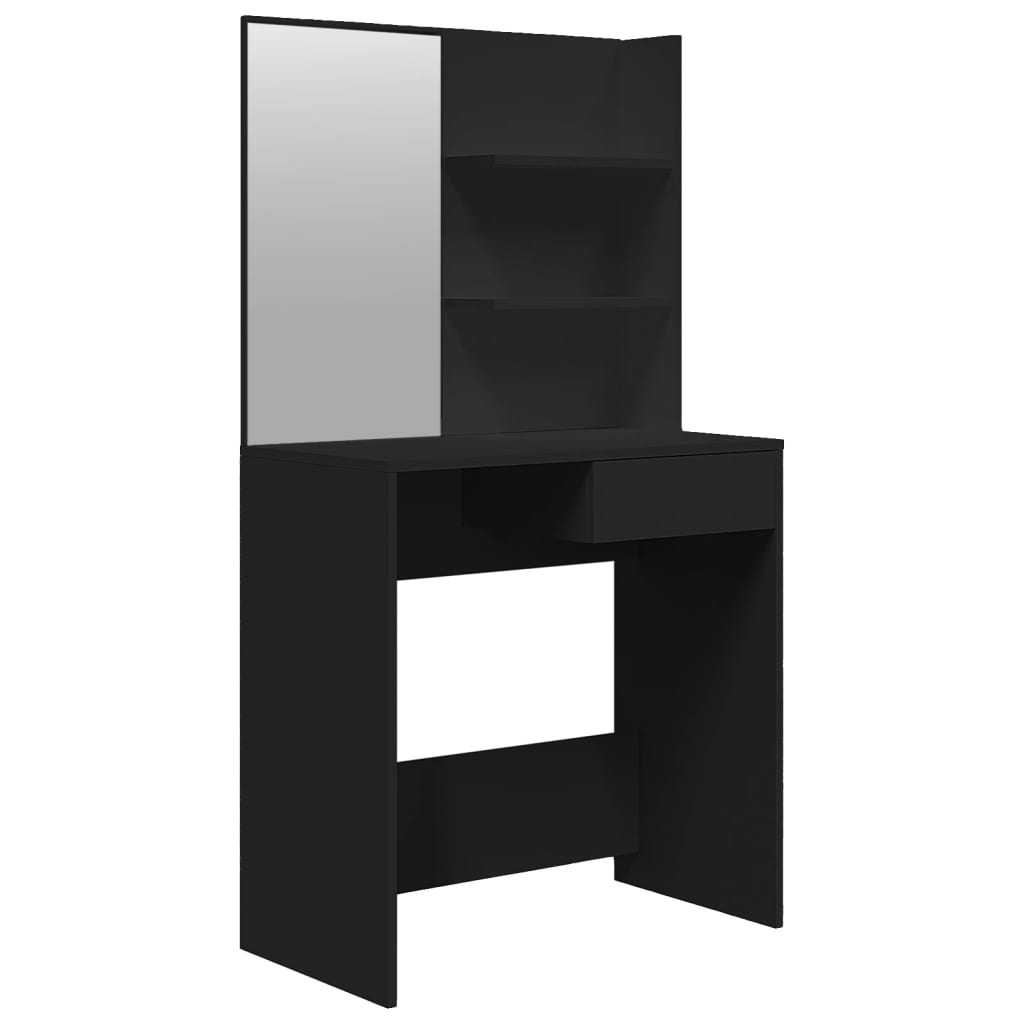 vidaXL Toaletni stolić s ogledalom crni 74,5 x 40 x 141 cm