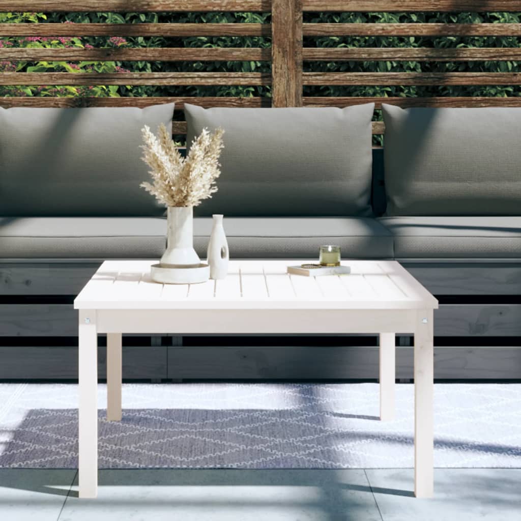 vidaXL Vrtni stol bijeli 82,5 x 82,5 x 45 cm od masivne borovine