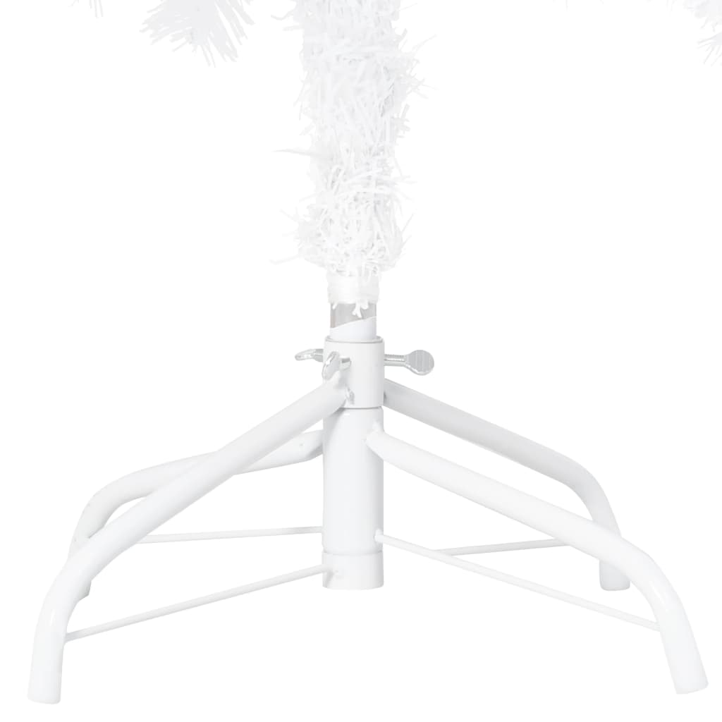 vidaXL Umjetno osvijetljeno božićno drvce i kuglice bijelo 180 cm PVC