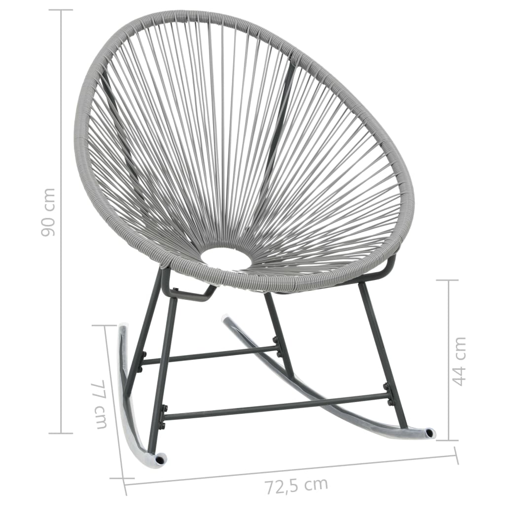 vidaXL Vrtna stolica za ljuljanje od poliratana siva