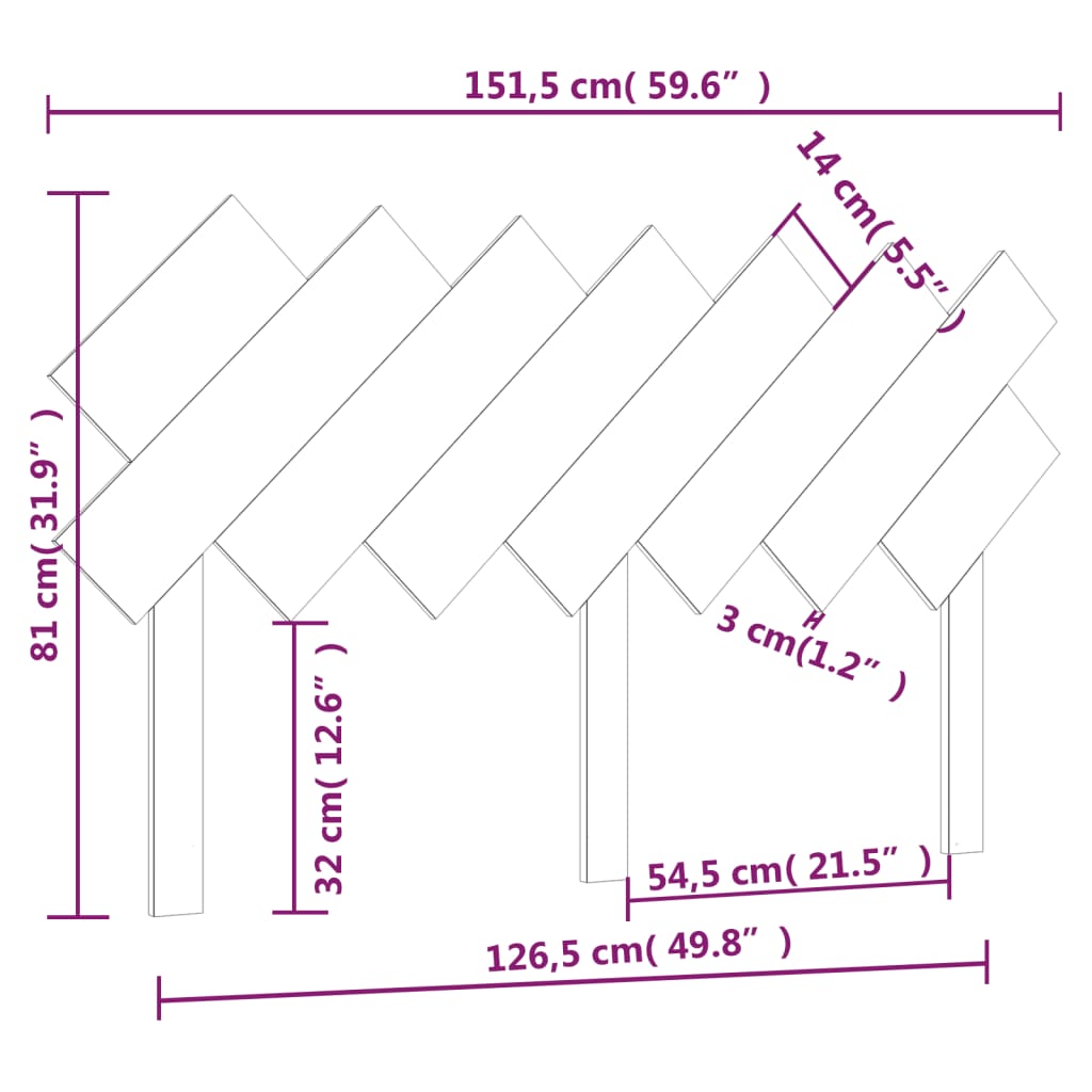 vidaXL Uzglavlje za krevet 151,5x3x81 cm od masivne borovine