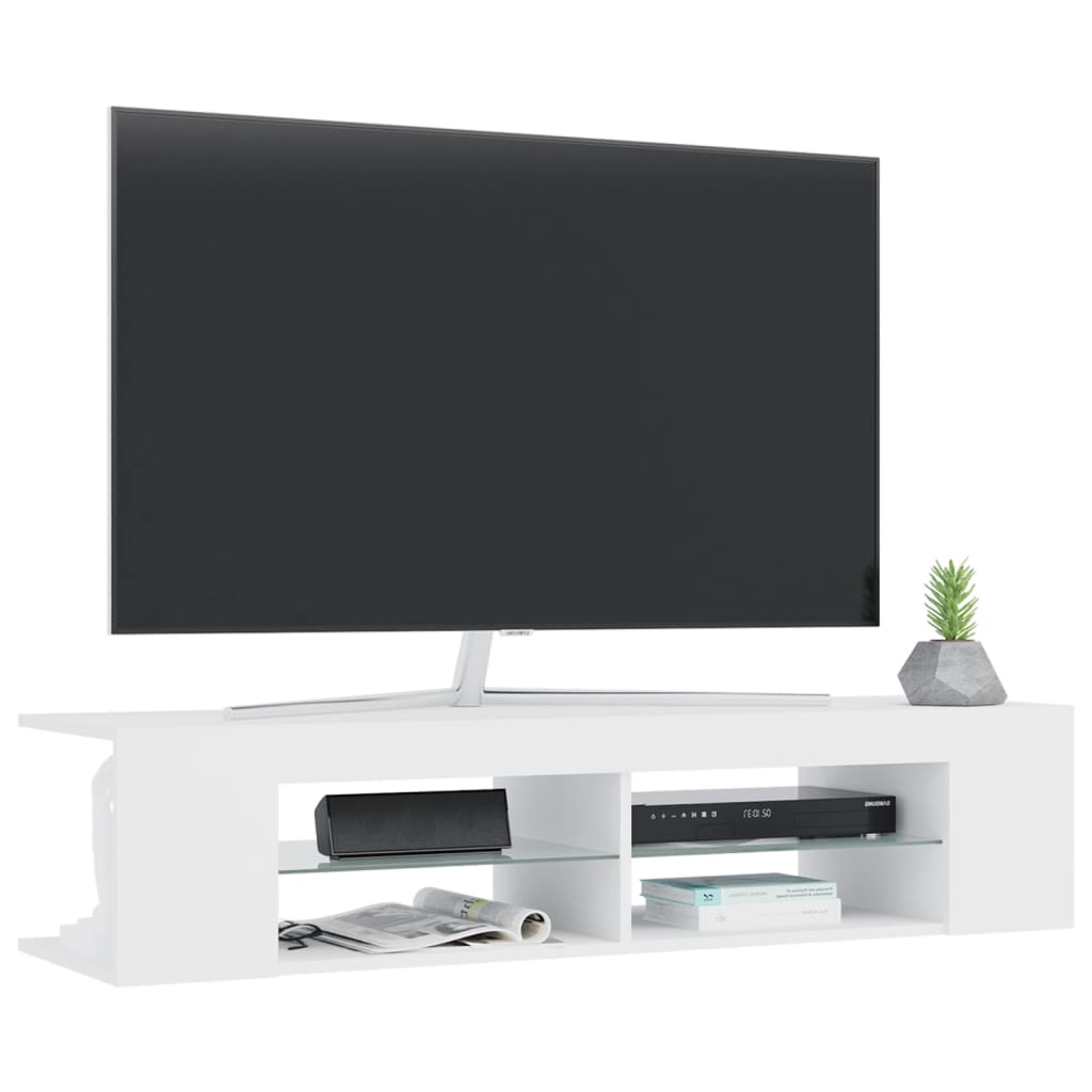 vidaXL TV ormarić s LED svjetlima bijeli 135 x 39 x 30 cm