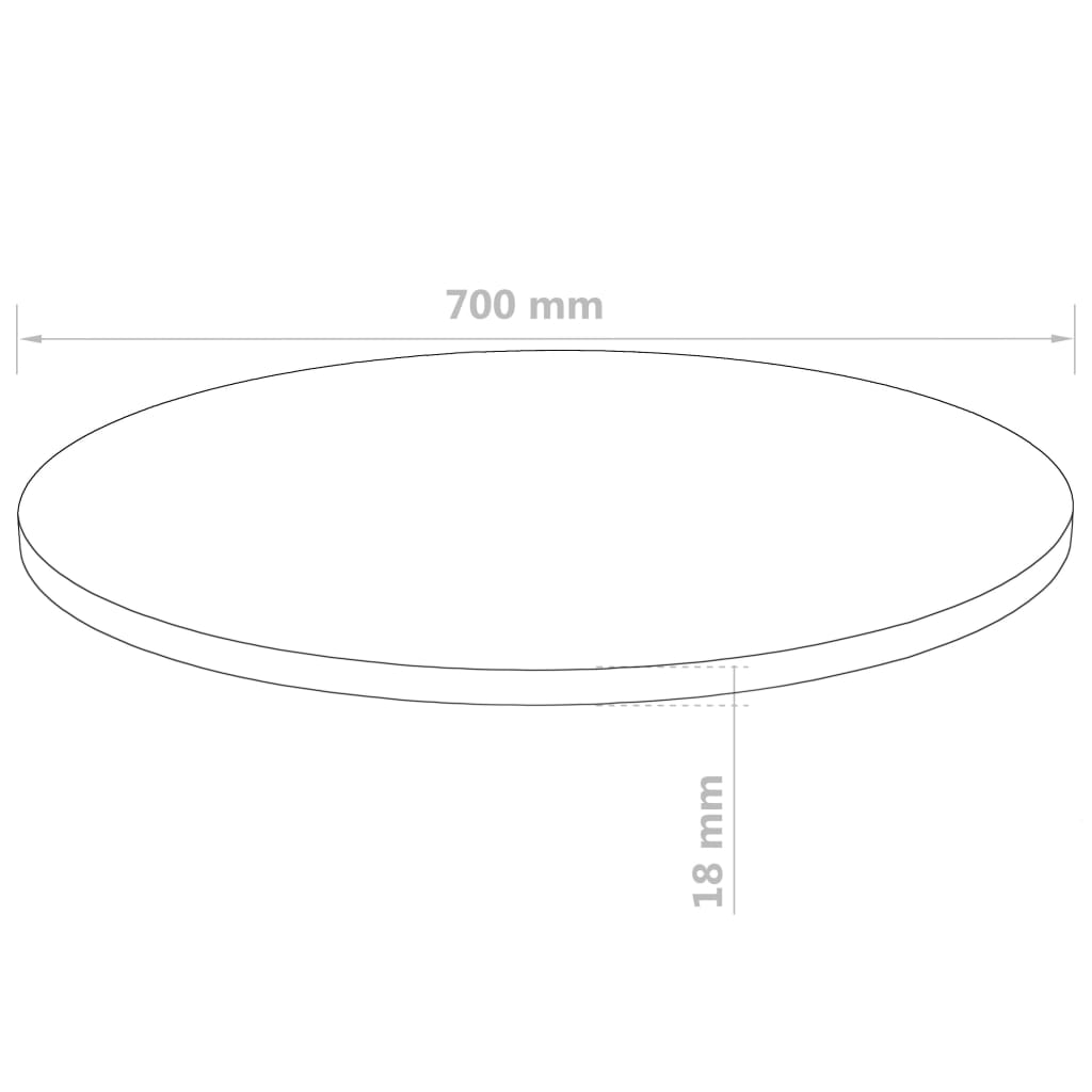 vidaXL Ploča za stol od MDF-a okrugla 700 x 18 mm