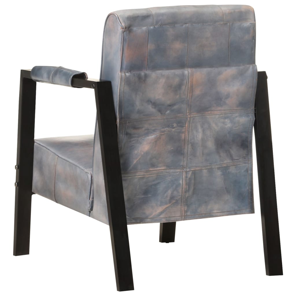 vidaXL Fotelja od prave kozje kože 60 x 80 x 87 cm siva