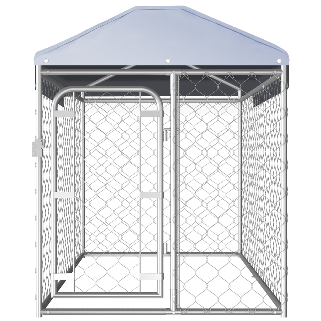 vidaXL Vanjski kavez za pse s krovom 200 x 100 x 125 cm