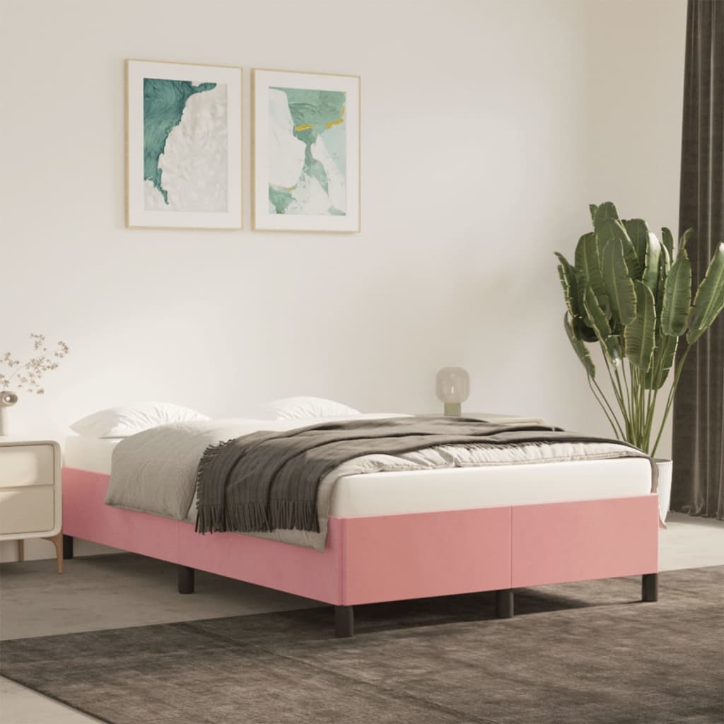 vidaXL Okvir za krevet ružičasti 120 x 190 cm baršunasti