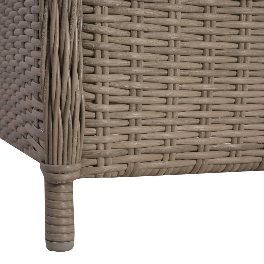 vidaXL 3-dijelni bistro set od poliratana s jastucima smeđi