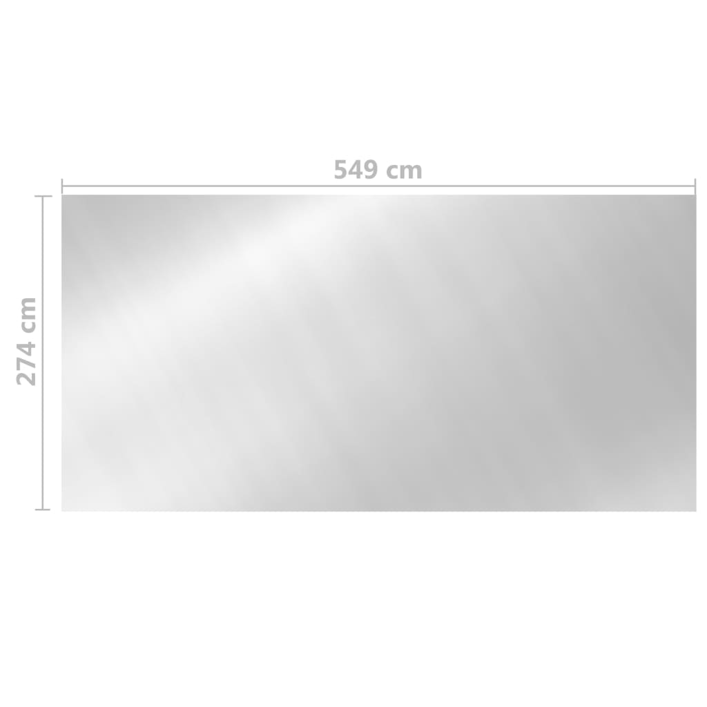vidaXL Pokrov za bazen srebrni 549 x 274 cm PE