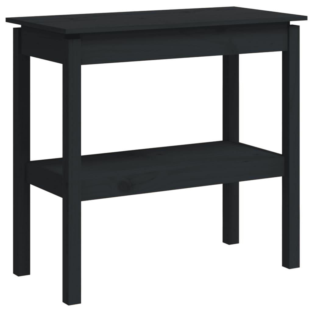 vidaXL Konzolni stol crni 80x40x75 cm od masivne borovine