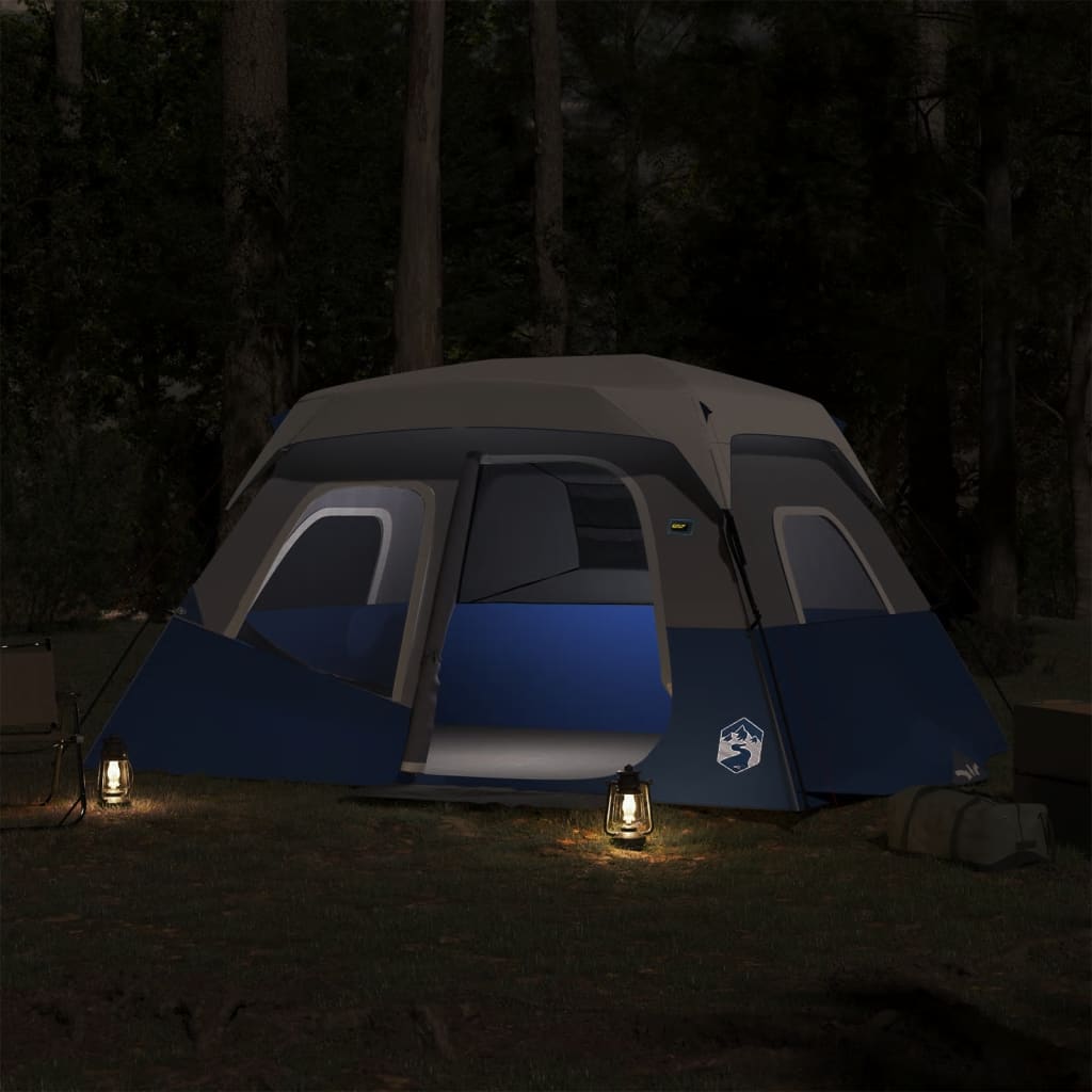 vidaXL Obiteljski šator LED za 6 osoba svjetloplavi brzo otpuštanje