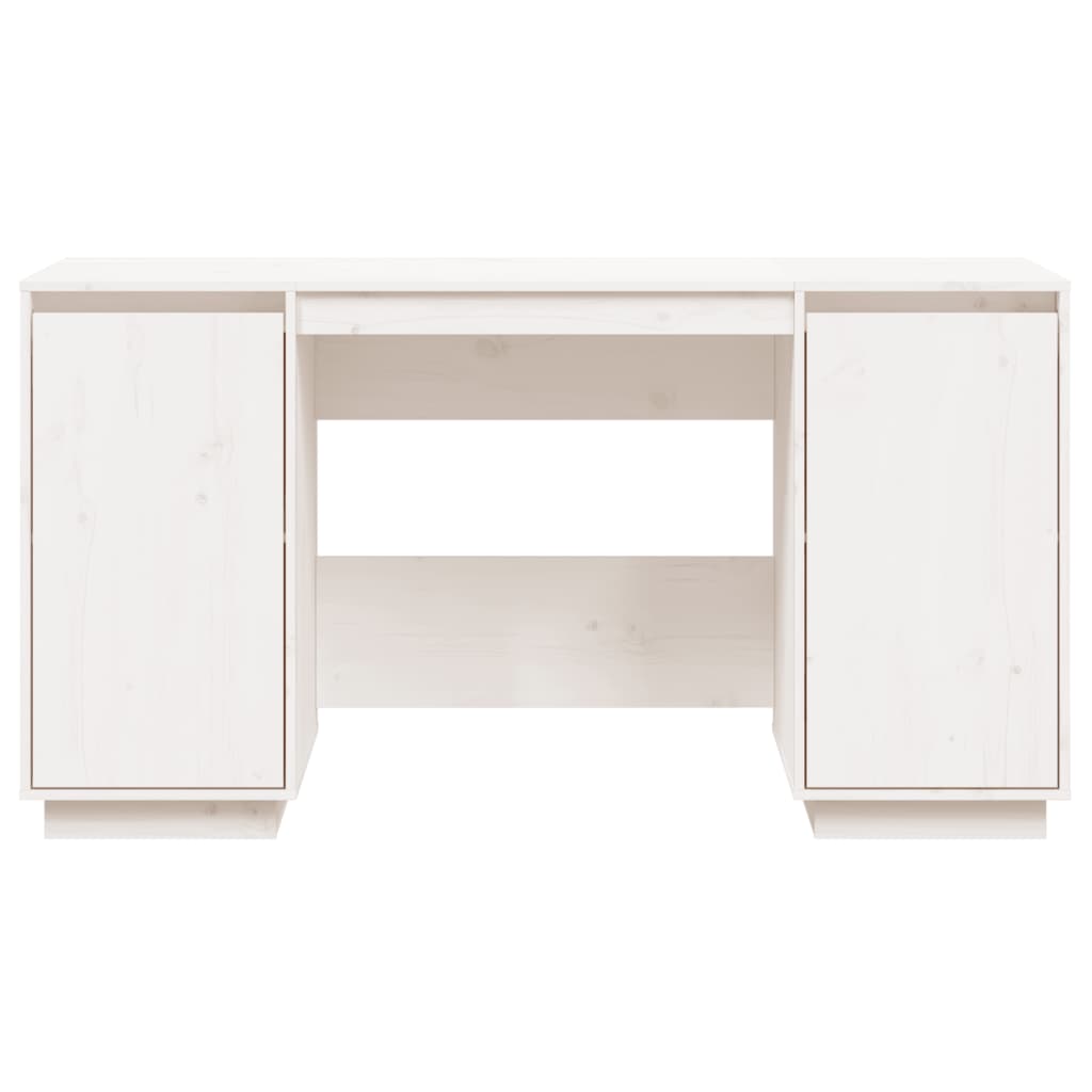 vidaXL Radni stol bijeli 140 x 50 x 75 cm od masivne borovine