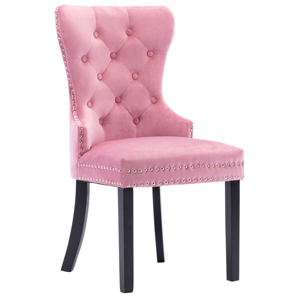 vidaXL Blagovaonske stolice 2 kom ružičaste baršunaste