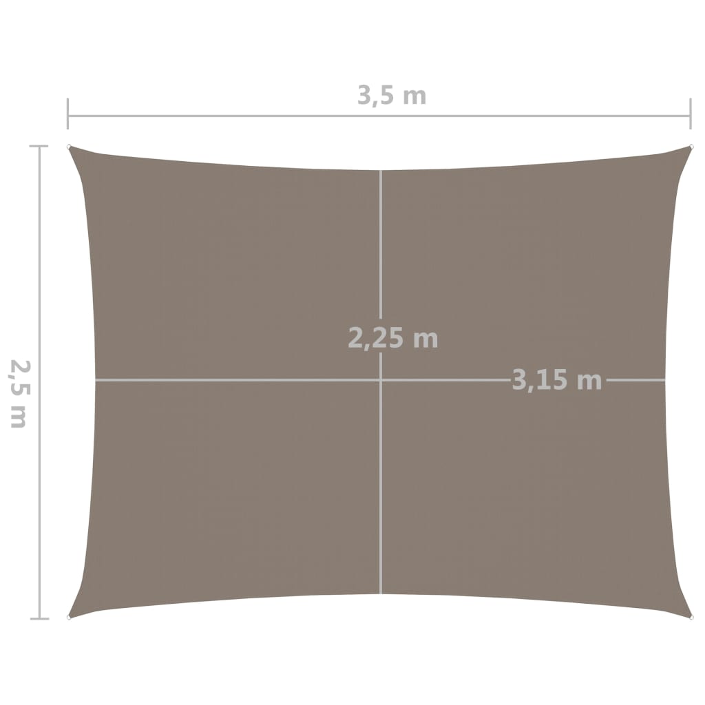 vidaXL Jedro protiv sunca od tkanine pravokutno 2,5 x 3,5 m smeđe-sivo