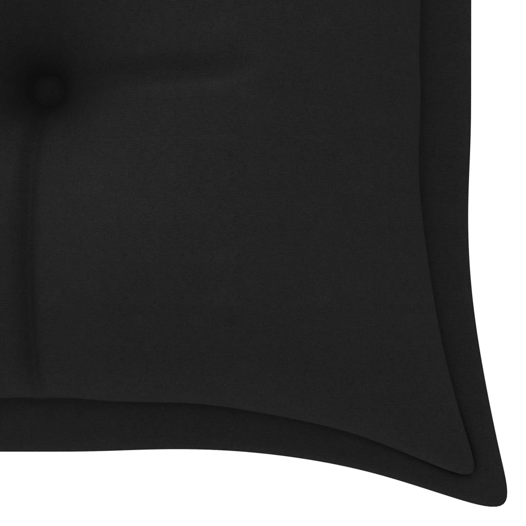 vidaXL Klupa Batavia s crnim jastukom 150 cm od masivne tikovine