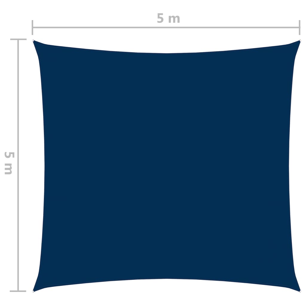 vidaXL Jedro protiv sunca od tkanine Oxford četvrtasto 5 x 5 m plavo