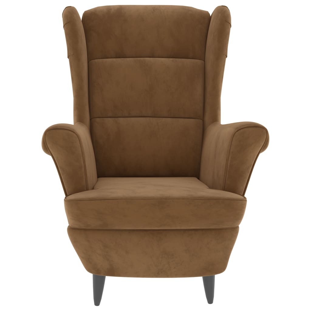 vidaXL Fotelja od baršuna smeđa
