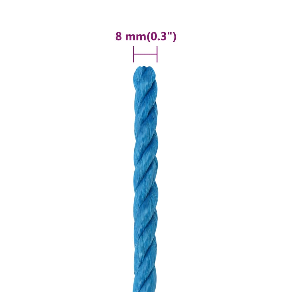 vidaXL Radno uže plavo 8 mm 50 m od polipropilena