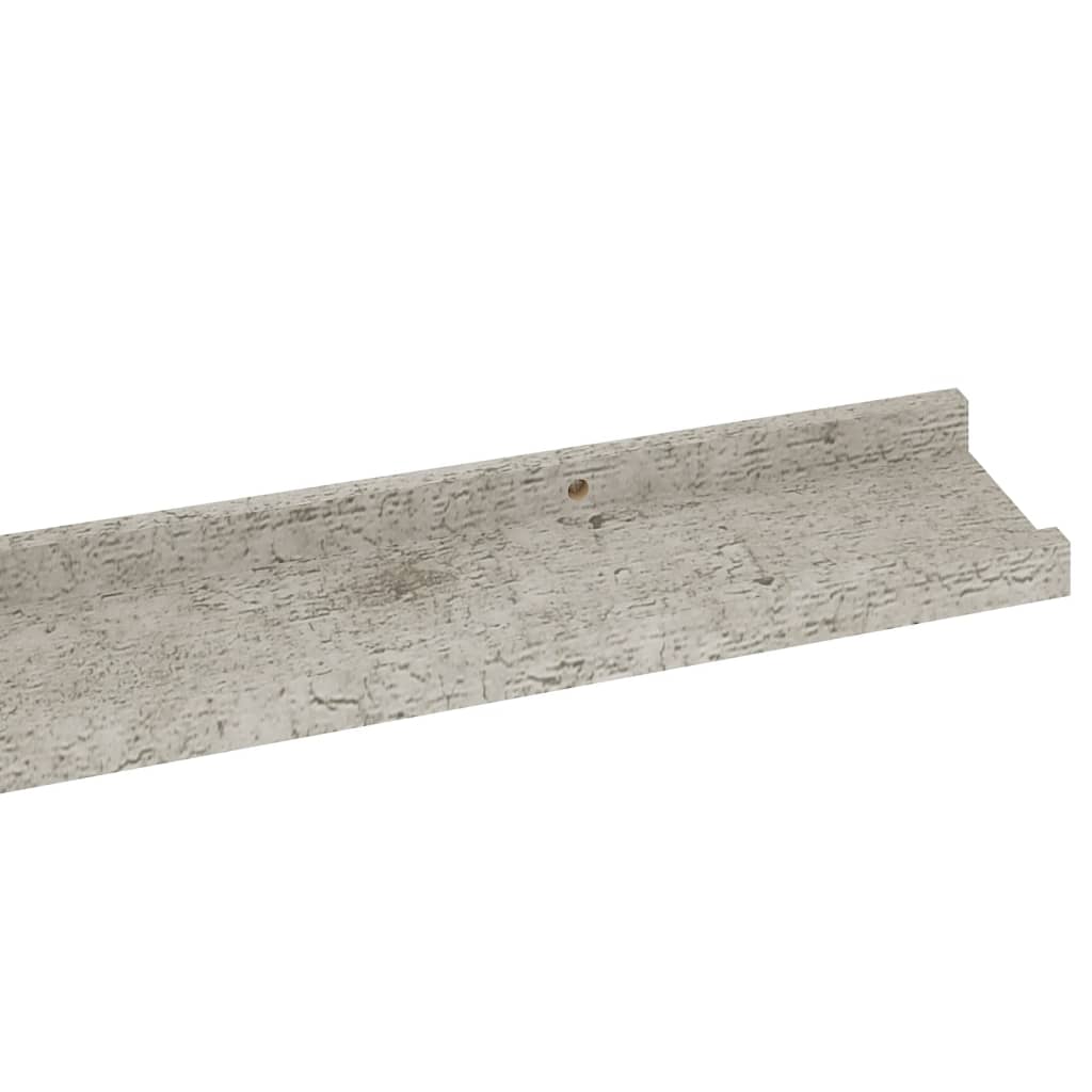 vidaXL Zidne police 4 kom siva boja betona 100 x 9 x 3 cm
