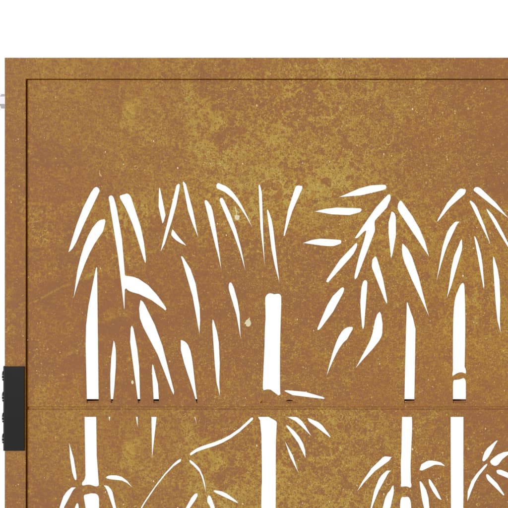 vidaXL Vrtna vrata 105 x 205 cm od čelika COR-TEN s uzorkom bambusa