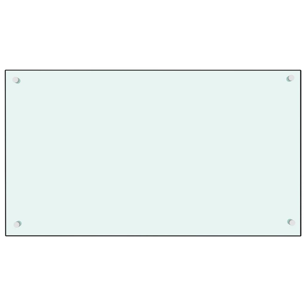 vidaXL Kuhinjska zaštita od prskanja bijela 90 x 50 cm kaljeno staklo