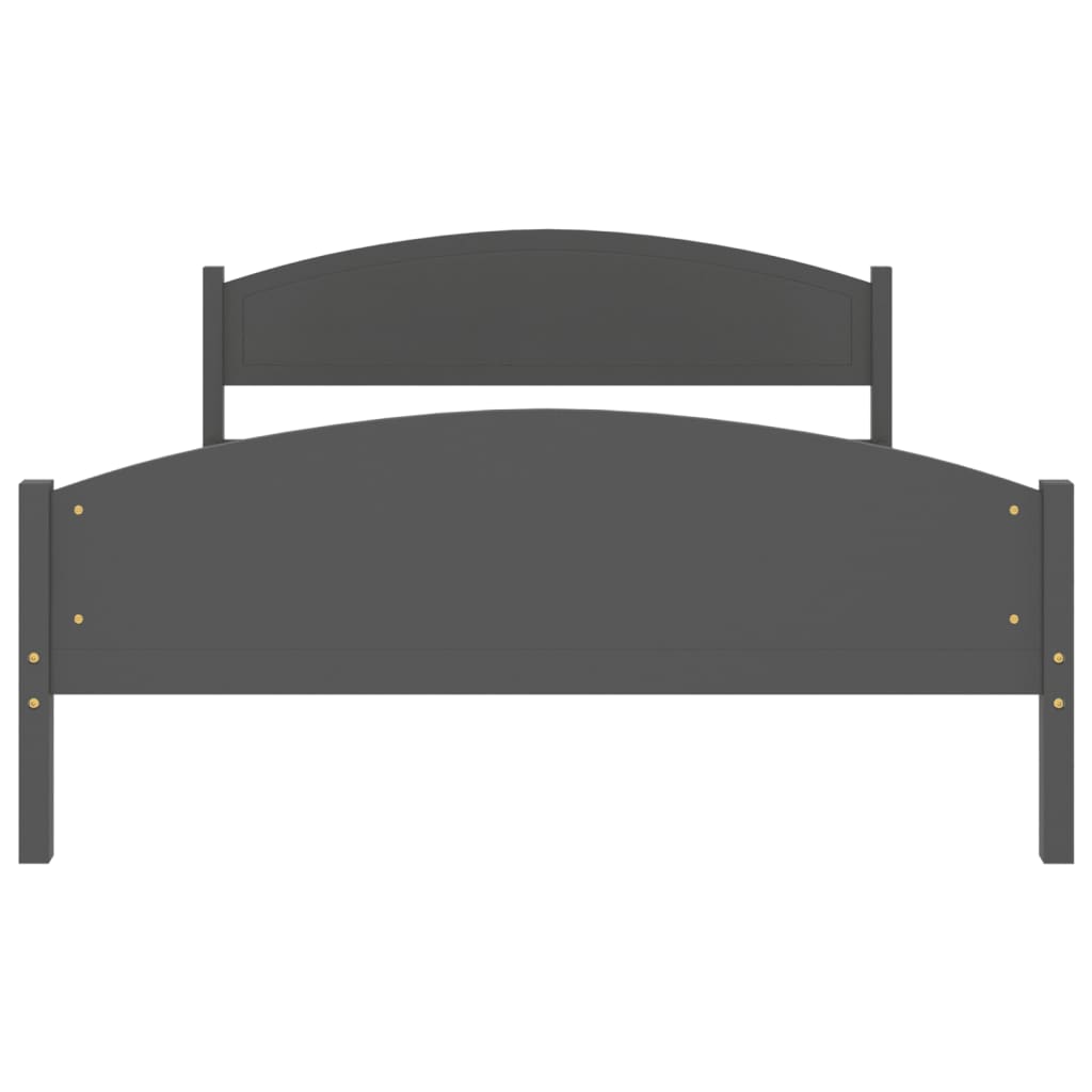 vidaXL Okvir za krevet od masivne borovine tamnosivi 140 x 200 cm