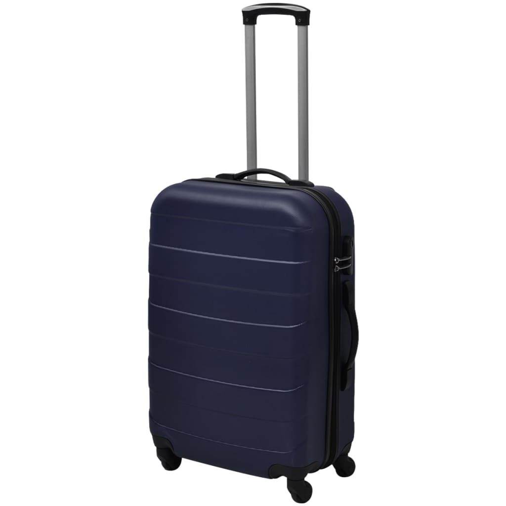 vidaXL Trodijelni set čvrstih kovčega s kotačima plavi 45,5/55/66 cm